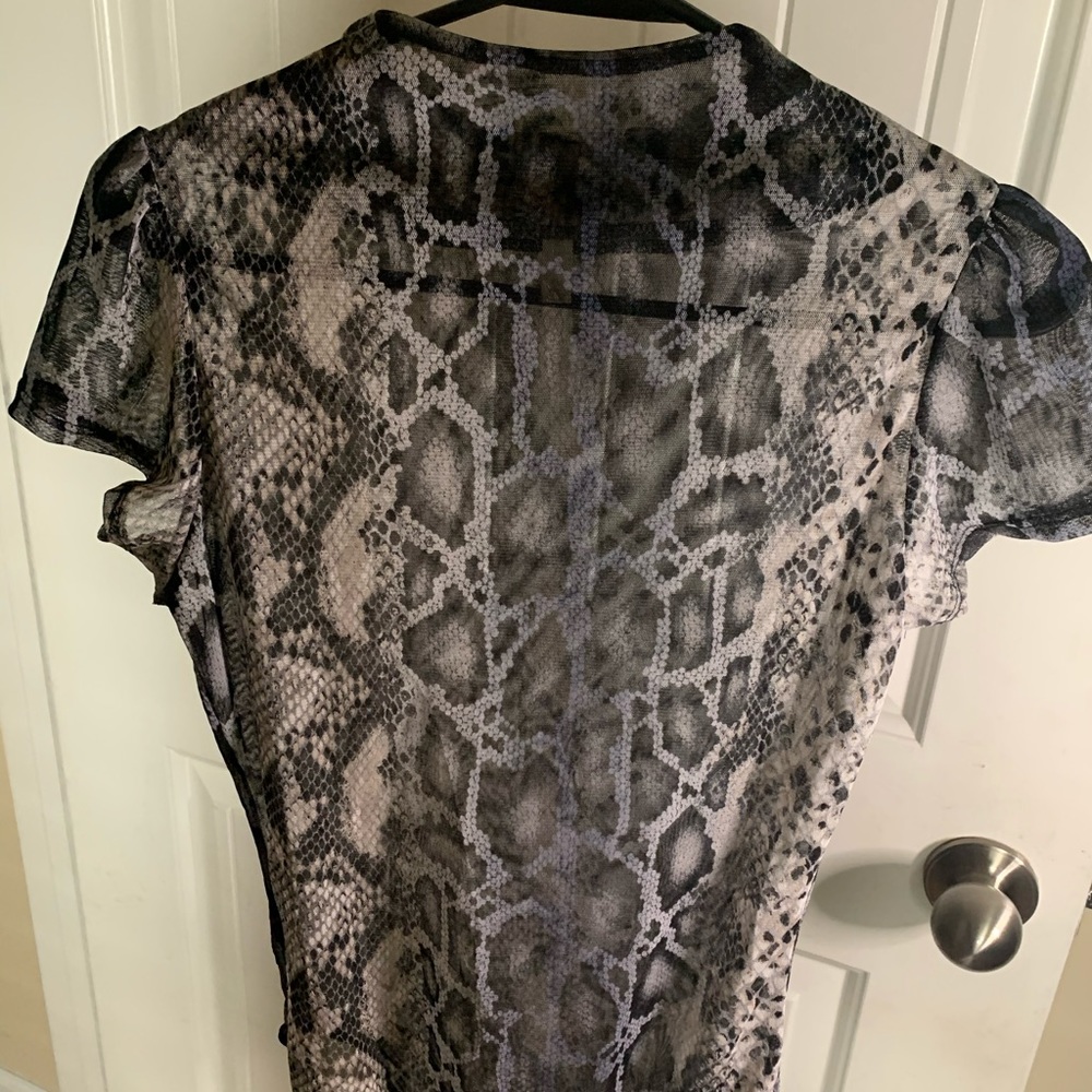 High neck see through leopard print body suit